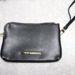 Steve Madden black wristlet double zip around wristlet